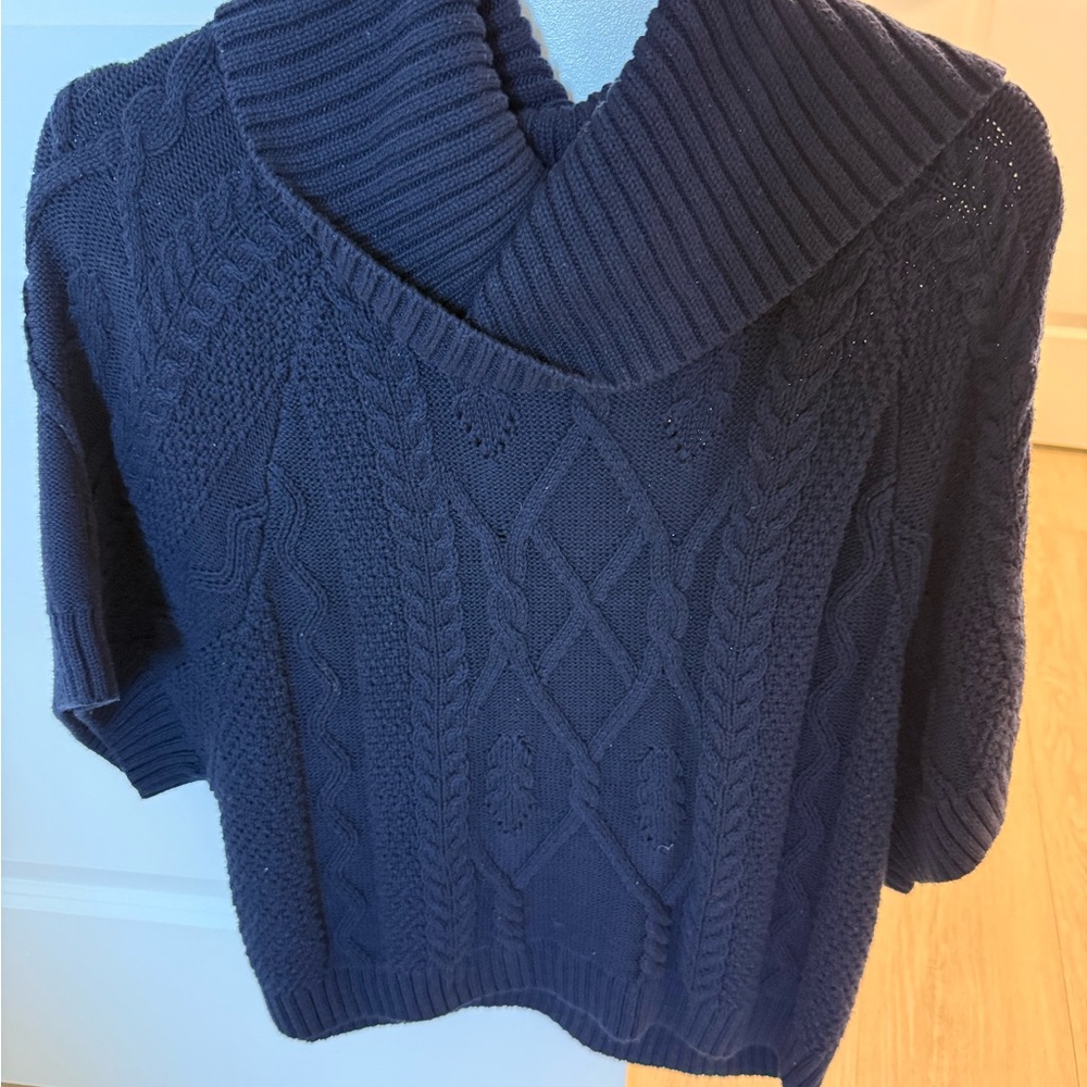 H&M Dark Blue Cowl Neck Sweater